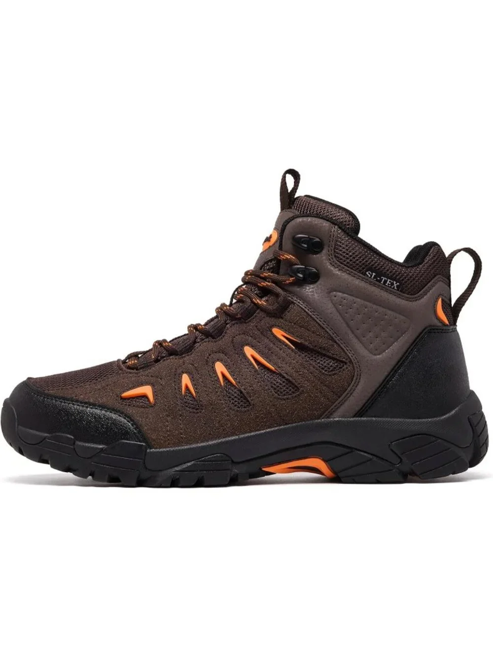 Men's Brown Waterproof Shoes Casual Mid Top Round Toe Non Slip Hiking Boots